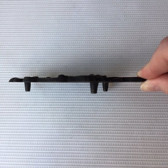 Wilton Cast Iron Metal Sad Trivet Footed Spoon Rest Ornate Painted Star Heart - Picture 10 of 10